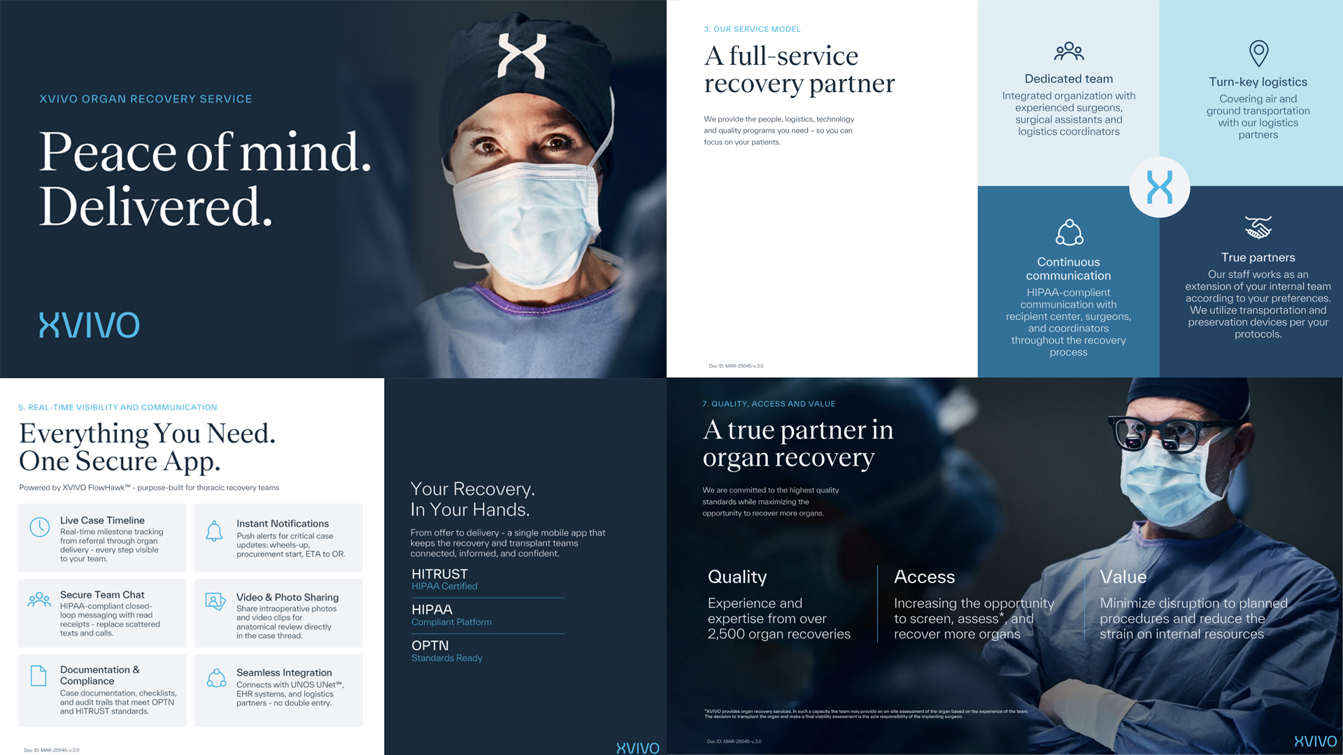 XVIVO presentation cover in the company’s visual identity