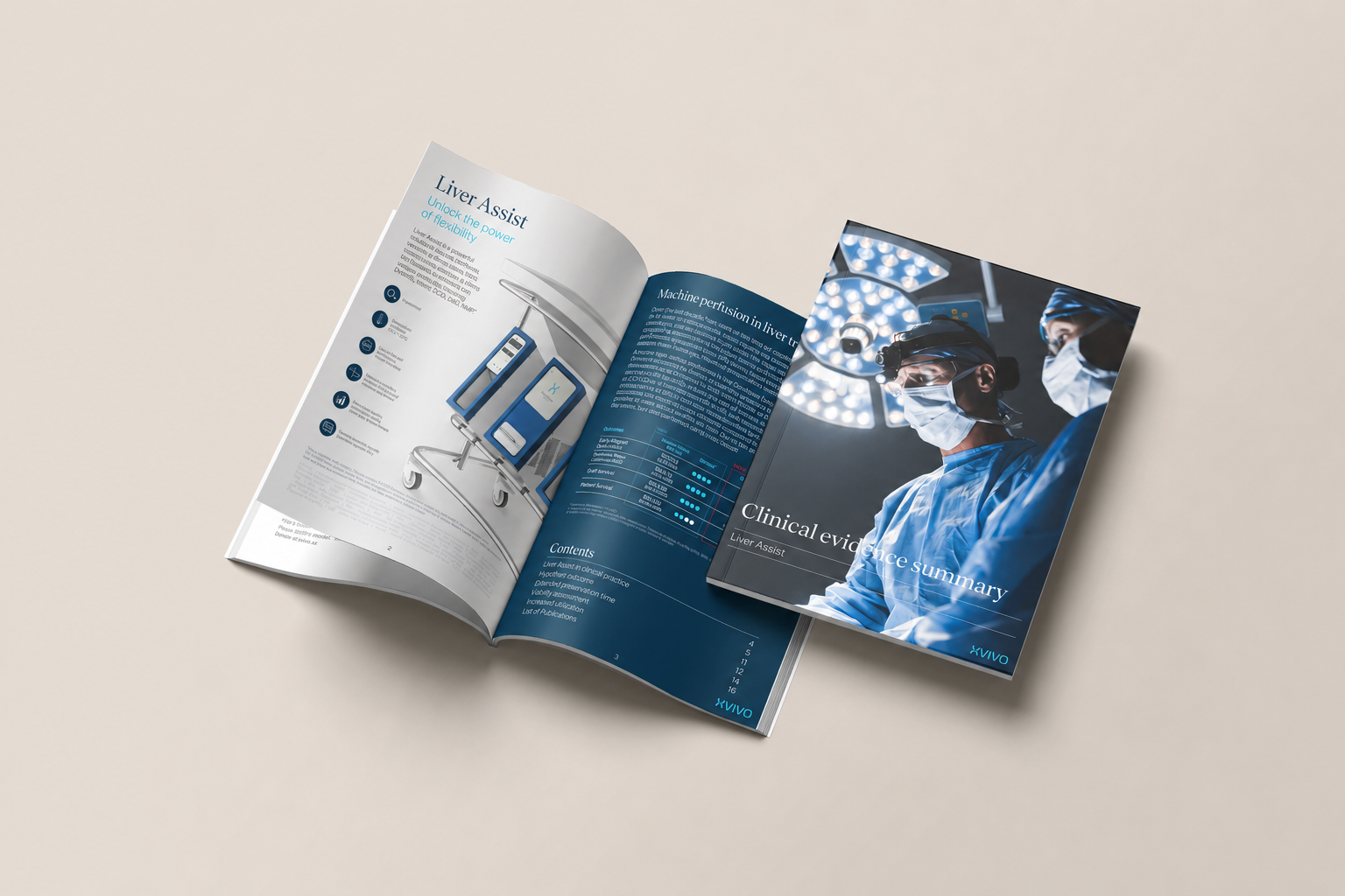 XVIVO warm trifold brochure cover design
