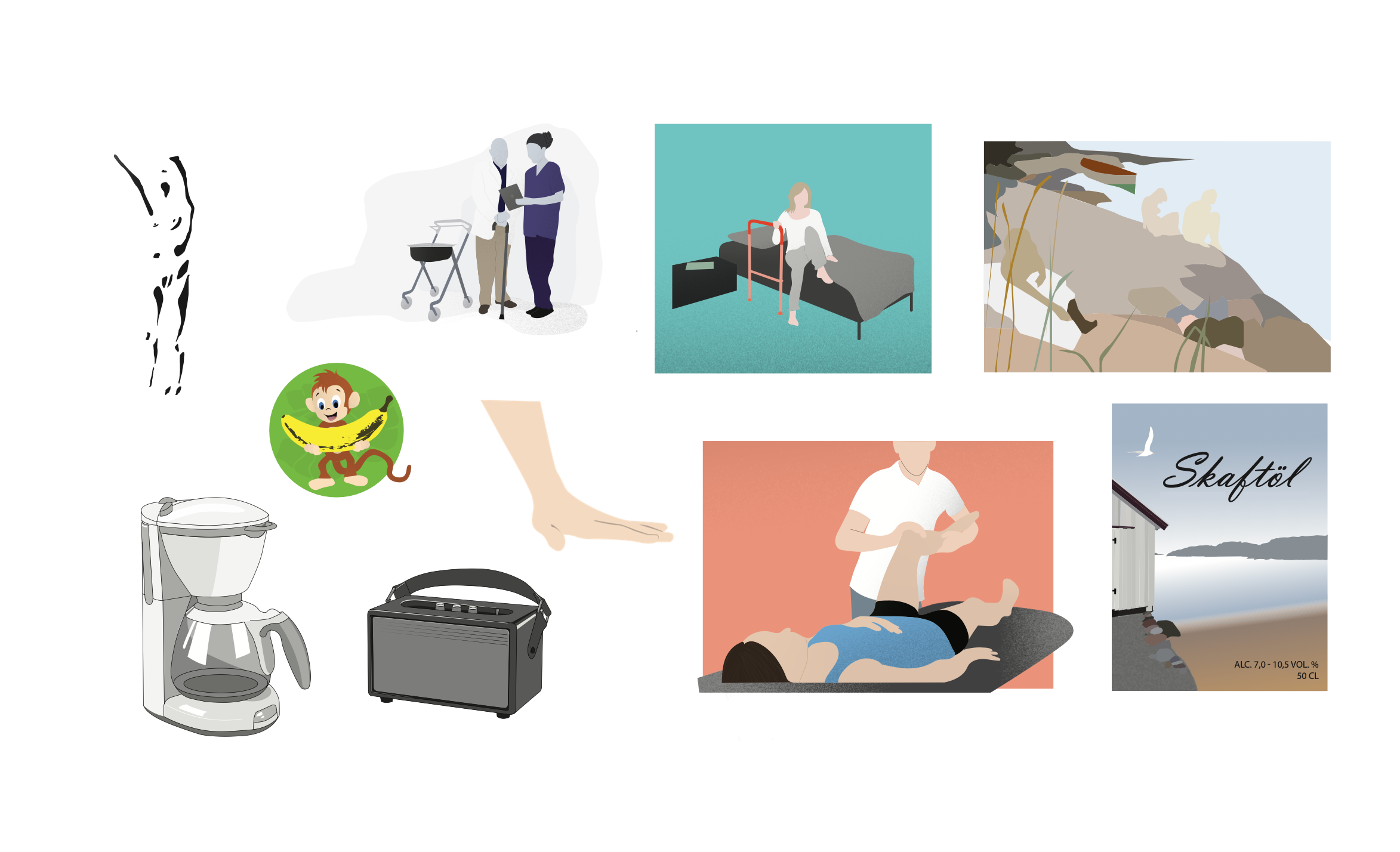 Various medical and technical illustrations